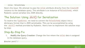 Fixing TypeError in FastAPI and Pydantic: Resolving JSON Serialization Issues