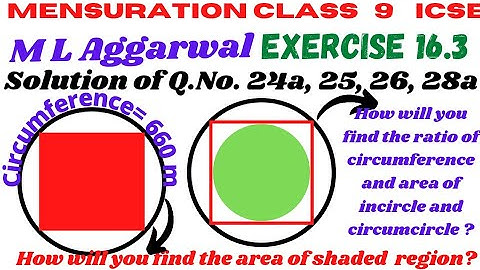 Mensuration Class 9 ml aggarwal Ex 16.3 solutions Sums on area of circle Find Area of shaded region