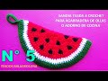 Sandia tejida a crochet paso a paso para agarradera de ollas o adorno de cocina