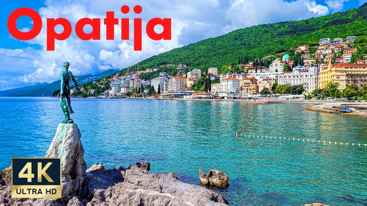 Opatija Croatia  4K Istria Walking Tour Seaside Lungomare Promenade