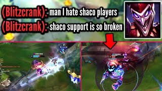 PINK WARD MAKES BLITZCRANK PLAYERS THATE THEIR LIFE! (HOOK THE SHACO CLONE)