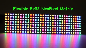 Flexible 8x32 NeoPixel (WS2812B ) RGB LED Matrix  Demo