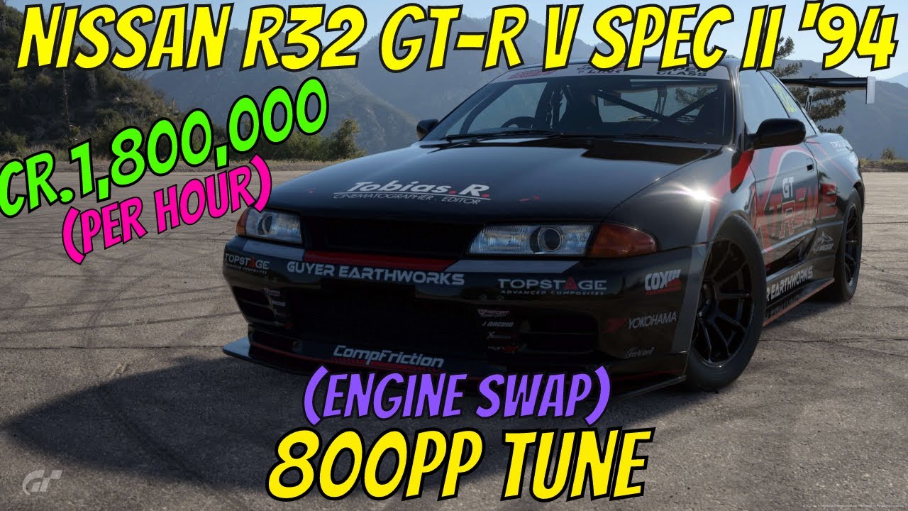 Swap R32 GT7|Engine swap|Nissan R32 GT-R Vspec II '94|Sardegna 800pp Tune - YouTube