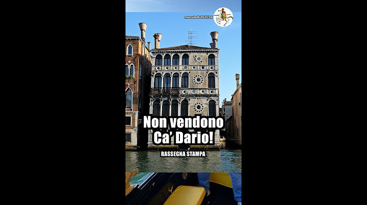 Non hanno venduto Ca' Dario!