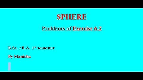 Solid Geometry | Exercise 6.2  | B.Sc./ B.A. 1st semester