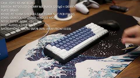 TOFU 65 O-Ring Mount Mod Sound Test (ASMR) | Cherry MX Black