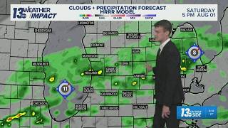13 ON YOUR SIDE Forecast: Scattered showers Saturday