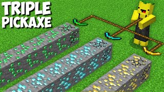 I used SECRET TRIPLE PICKAXE TO MINE THE ORE in Minecraft ! NEW SUPER PICKAXE !