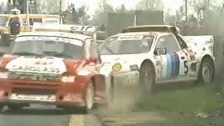 Croft Rallycross 1990. Эффектный первый поворот. Мартин Шанче вышел из-под контроля!