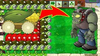 99 Gatling Pea Cob Cannon Vs 999 Gargantuar Plants Vs Zombie Youtube - roblox plants vs zombies battlegrounds zombie gatling pea