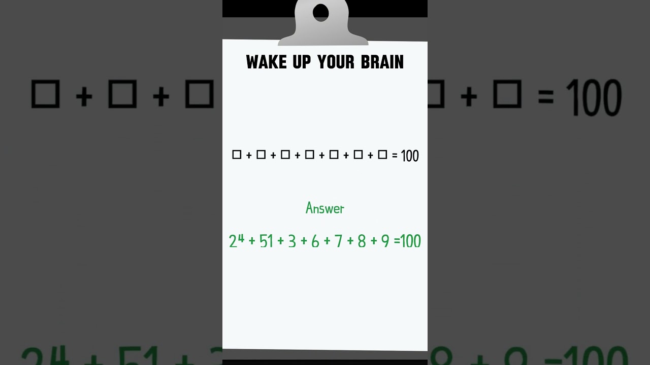 Wake up your brain! #quiz #creativity #brain #game #funny #braincraft #brainquiz #maths #mathstricks
