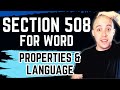 How To Set Document Properties And Language | Section 508 compliance checklist | Microsoft Word