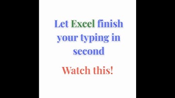 Let Excel finish your typing — instantly! 🔥 #excelforbeginners #exceltips #ExcelTips #tooltricks