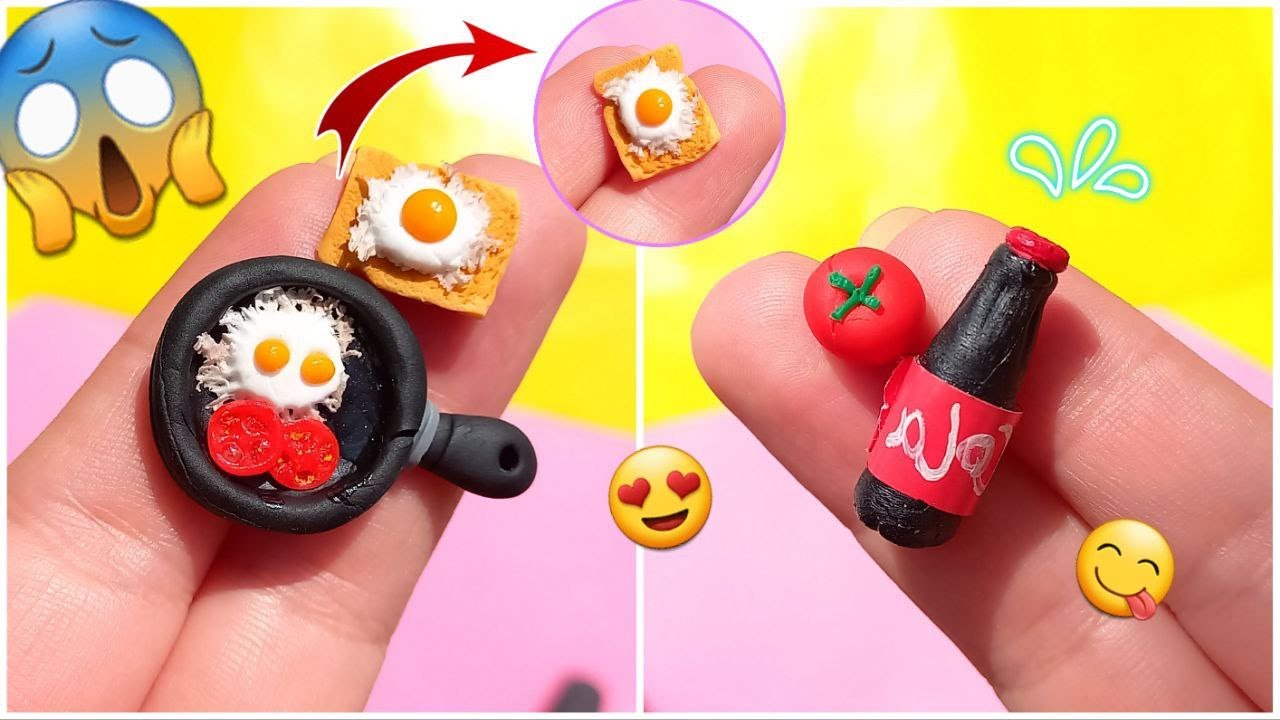 Miniature Art Dollhouse Making of Real Mini Food with polymer clay