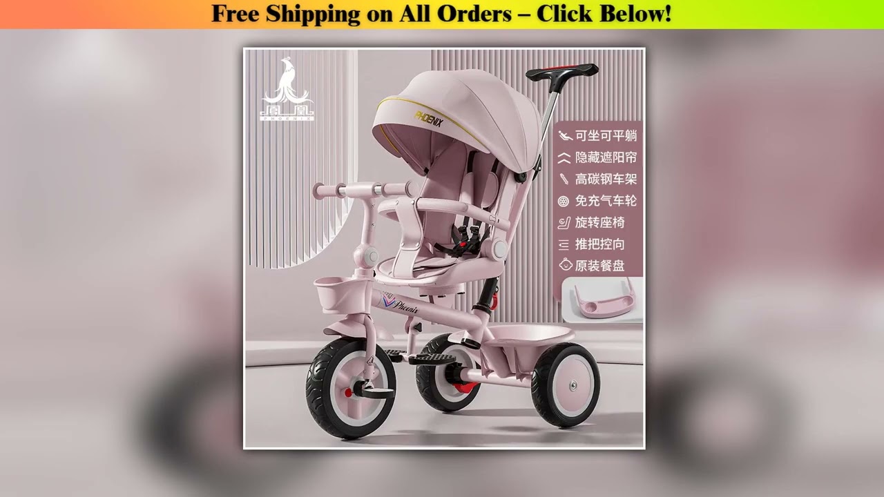 Children's Tricycle 1-3 Year Old Baby Pedal Walk Baby Bike Children's Lightweight Toy Handcart