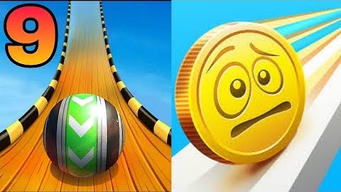 🏁💚Sky Rolling Ball🏀 VS 🏳️‍🌈💜Coins Rush⚽ All Levels Gameplay Android, iOS