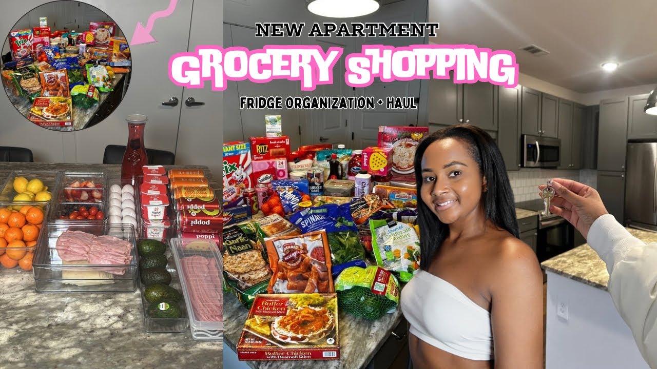 NEW Apartment Grocery Shopping | Fridge Organization | Grocery  Haul | ASMR Fridge Restock