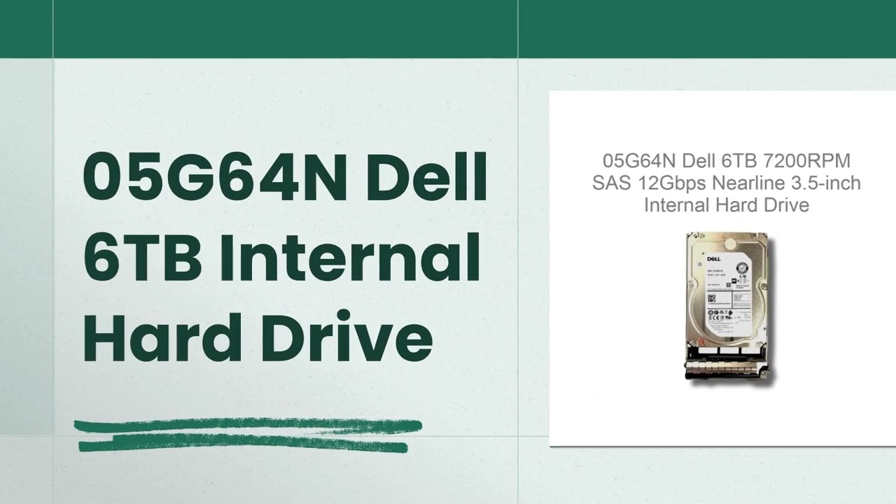 05G64N Dell 6TB 7200RPM SAS 12Gbps Nearline 3.5-inch Internal Hard Drive 