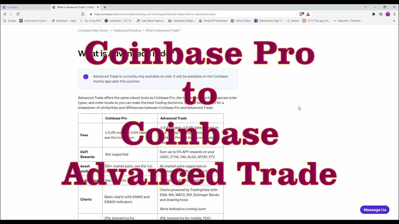 Coinbase Advanced Trade - How to Transfer Funds from Coinbase Pro to