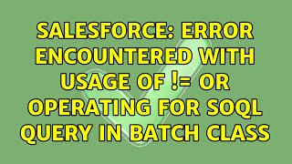 Salesforce: Error encountered with usage of != or ＜＞ operating for SOQL query in batch class Profile