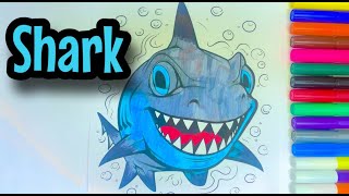 How to painting shark drawing for kids| kid's world