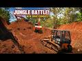 Hitachi Zaxis 200 & Monster CAT SHANTUI Bulldozer Carving New Road in Dense Jungle!