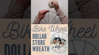 Bike Wheel Dollar Store Wreath