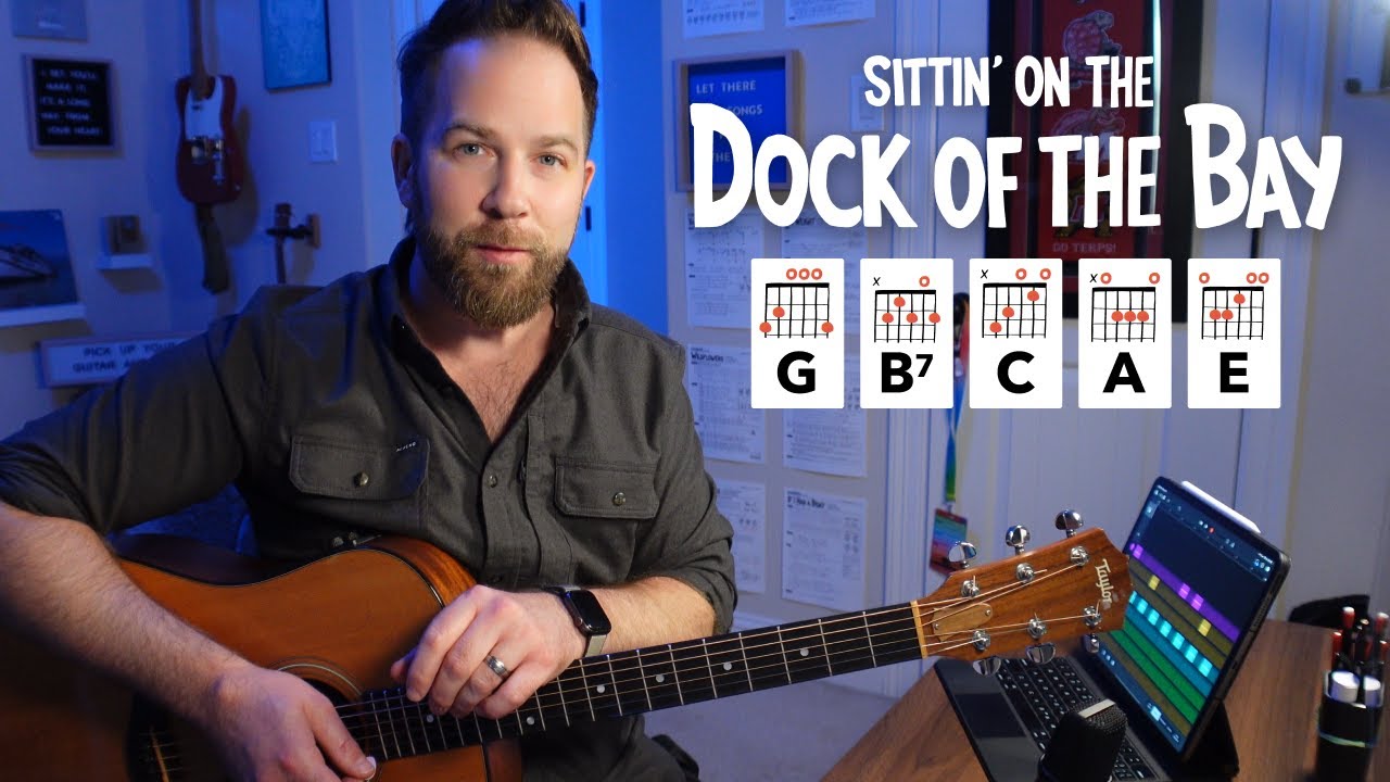 Sittin' on the Dock of the Bay • Guitar lesson with chords, tabs ...
