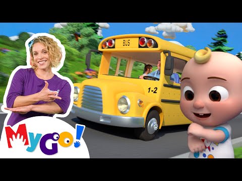 Wheels On The Bus | Mygo! Sign Language For Kids | Cocomelon - Nursery Rhymes | Asl