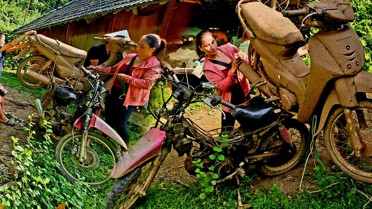 The girl went to buy her uncle's motorbike but it was damaged by a landslide.