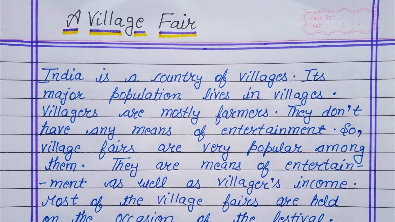 write essay on village fair