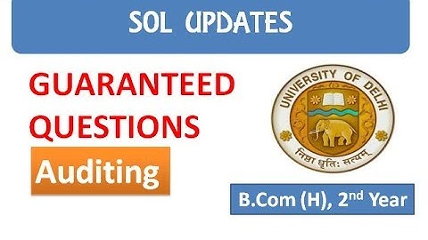 Auditing I Important Questions I SOL