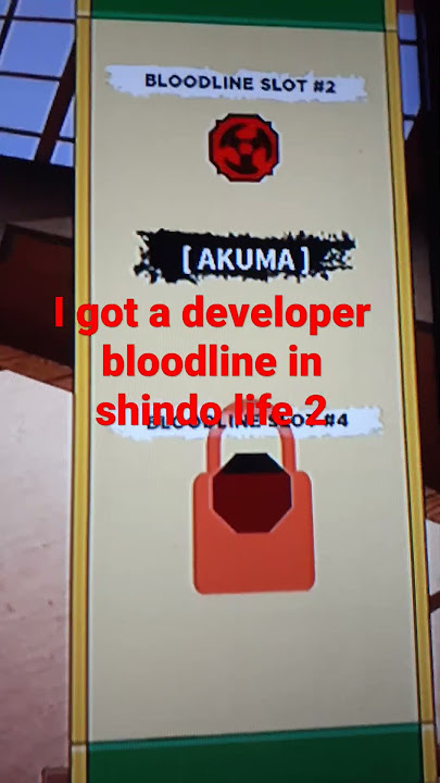 I got a developer bloodline in shindo life 2 #roblox #shorts #shindolife.