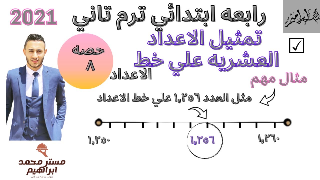 رياضيات رابعه ابتدائي 2021 ترم تاني | تمثيل الاعداد العشريه علي خط الاعداد