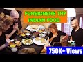Foreigners try indian food  kadhi chawalindian thali l indian food reaction  masaledar zayke