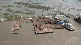 8-29-2020 Cameron, La before and after aerials Hurricane Laura