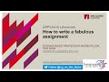 How to write a fabulous assignment