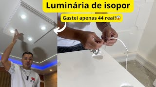 VEJA QUE IDEIA BRILHANTE LUMINÁRIA MODERNA COM PLACAS DE ISOPOR