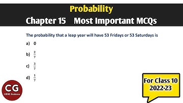Probability (Chapter 15) Important MCQs for Class 10 Board Exam