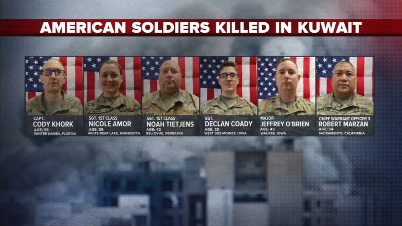 6 fallen American soldiers in Iranian drone  strike identified
