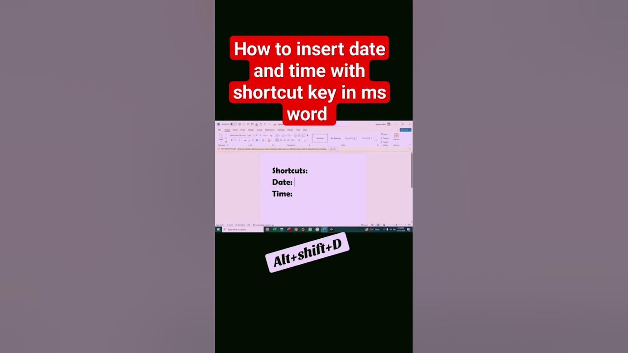 How To Insert Time And Date With Shortcut Key In Ms Office viral how-to-insert-time-and-date-with-shortcut-key-in-ms-office-viral