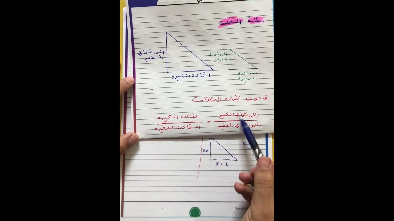 الجزء 6 اسئلة الظل وسؤال الحادلة المعدلات الزمنية الفصل الثالث