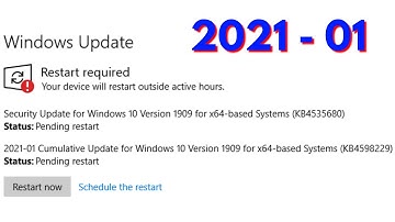2021-01 Cumulative Update For Windows 10 Version 1909 For x64 Based Systems(KB4598229)