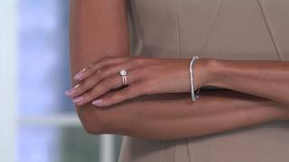 Diamonique Bridal Double Row Ring, Sterling with Jennifer Coffey