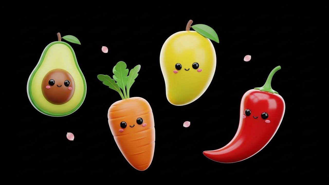 Sensory Fruit Dance for Babies 🍌🍎 | Cute 3D Animation