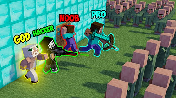 Minecraft NOOB vs PRO vs HACKER vs GOD : VILLAGER APOCALYPSE in Minecraft - Animation