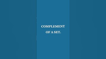 COMPLEMENT OF A SET|| original video on MAIN PAGE || SUBSCRIBE FOR MORE