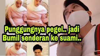 Bumil punggung nya pegel.. Jadi senderan aja ke suami... Rey Mbayang dan Dinda Hauw bikin gemesh..