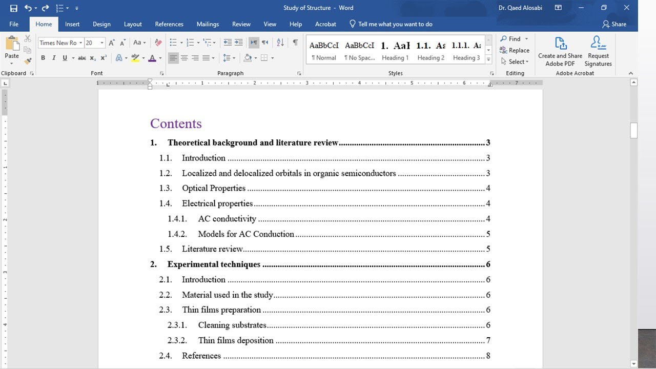 How to Create a Table of Contents in Word (Step by Step) | Microsoft ...
