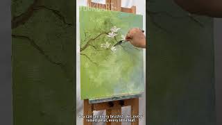 Textured Magnolia Oil Painting Process | Soft Green Spring Floral Art Tutorial